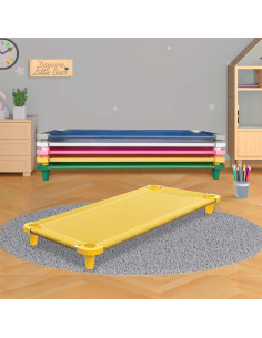 Cama de Siesta Acrimet para Niños Apilable 132 cm Amarilla 2