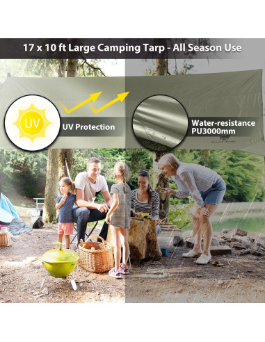 Tarp Impermeable Geertop 5.18 x 3.05m con Luces LED