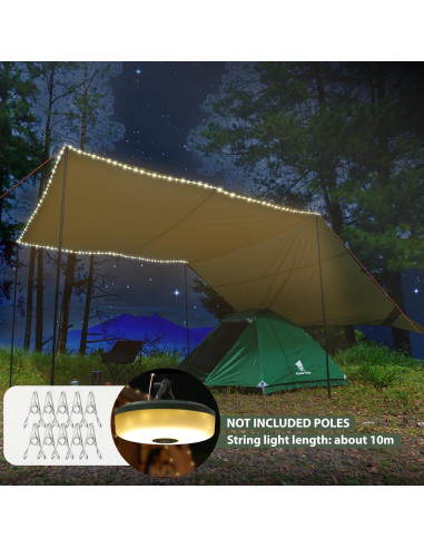 Tarp Impermeable Geertop 5.18 x 3.05m con Luces LED