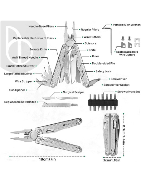 Multiherramienta BIBURY Pro BI2049 con Kit de Piezas Reemplazables