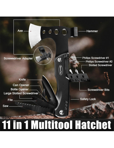 Juego de Herramientas Multitool RoverTac 11-en-1 con Linterna LED