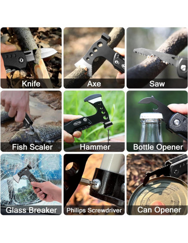 Juego de Herramientas Multitool RoverTac 11-en-1 con Linterna LED