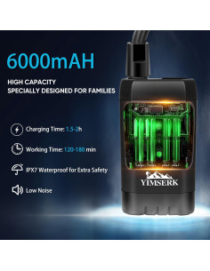 Ducha Portátil Yimserk 6000mAh con Calentador 2000W y Pantalla LED 2