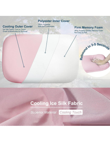 Almohada de Camping Tuphen de Espuma de Memoria Refrigerante 39x25cm