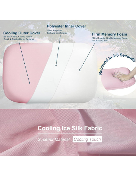 Almohada de Camping Tuphen de Espuma de Memoria Refrigerante 39x25cm