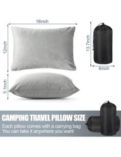 Juego de 2 Almohadas de Camping SmoothNovelty con Espuma de Memoria 2