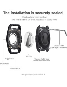 Funda Impermeable para AirTag Arojore IP68 - TPU Negro 2