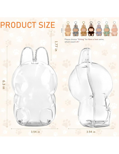 Funda Protectora Acrílica Labub para Figuras Sentadas 15cm