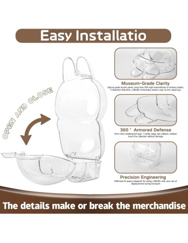 Funda Protectora Acrílica Labub para Figuras Sentadas 15cm