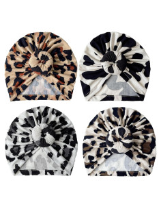 4 Gorros Turbante para Bebé Algodón Suave 0-3 Años