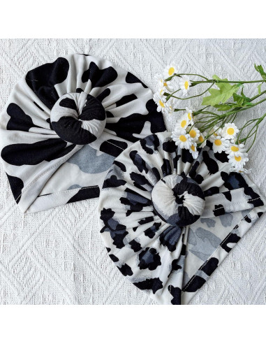 4 Gorros Turbante para Bebé Algodón Suave 0-3 Años