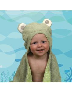 Toalla de baño con capucha de peluche Stephan Baby Rana 0-24 meses 2