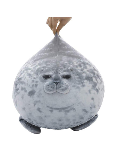 Almohada de Foca Gorda Kawaii Minimin - 30 cm Suave y Realista