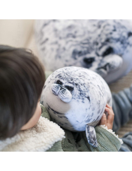 Almohada de Foca Gorda Kawaii Minimin - 30 cm Suave y Realista