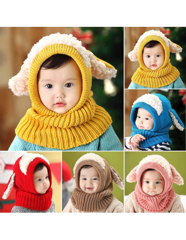 Gorro y Bufanda Térmicos para Bebés con Orejas de Conejo