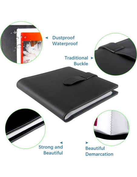 Álbum de Fotos de Bolsillo Ruibytree 256 Fotos Negro