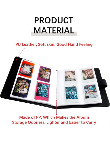 Álbum de Fotos de Bolsillo Ruibytree 256 Fotos Negro