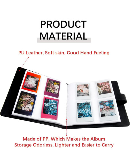 Álbum de Fotos de Bolsillo Ruibytree 256 Fotos Negro