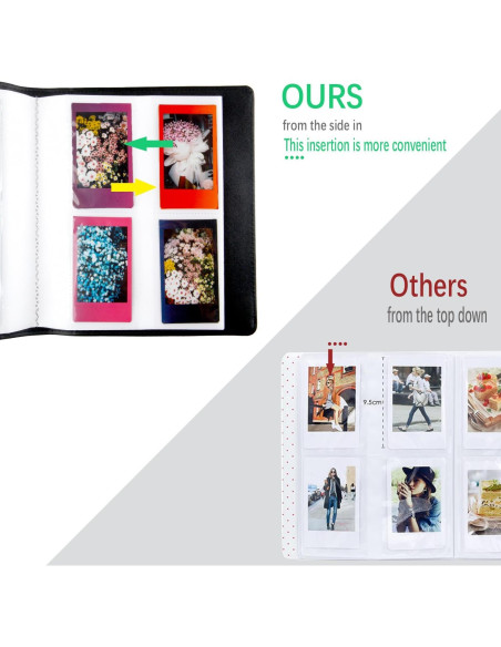 Álbum de Fotos de Bolsillo Ruibytree 256 Fotos Negro