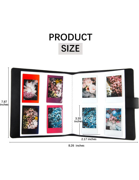 Álbum de Fotos de Bolsillo Ruibytree 256 Fotos Negro