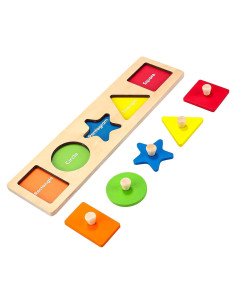 Rompecabezas de Madera Montessori QODOFLR para Niños 1-3 Años