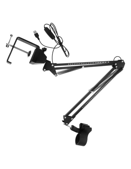 Soporte de Micrófono RGB Ajustable Negro 92cm para Streaming
