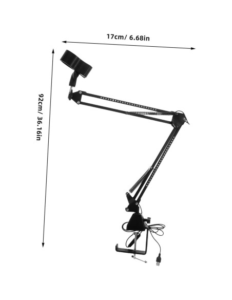 Soporte de Micrófono RGB Ajustable Negro 92cm para Streaming