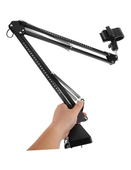 Soporte de Micrófono RGB Ajustable Negro 92cm para Streaming