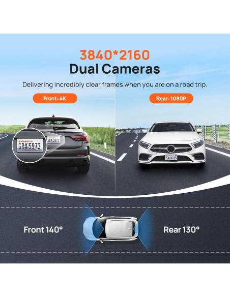 Cámara Dash 4K 70mai A800S con GPS y WiFi 5GHz, Doble Lente Cámara Dash 4K 70mai A800S con GPS y WiFi 5GHz, Doble Lente