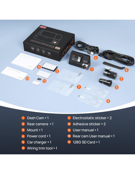 Cámara Dash 4K 70mai A800S con GPS y WiFi 5GHz, Doble Lente Cámara Dash 4K 70mai A800S con GPS y WiFi 5GHz, Doble Lente