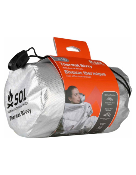 Bivvy Térmico S.O.L. con Silbato de Rescate - Manta de Emergencia