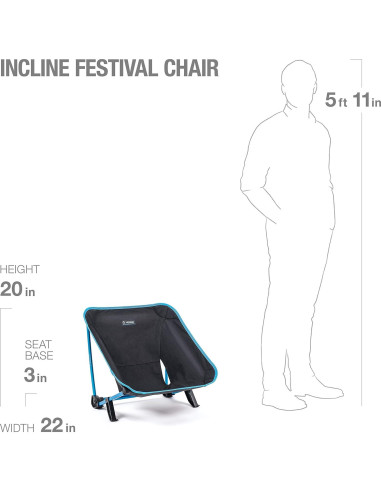 Silla de Festival Helinox Incline Plegable Ajustable Negra