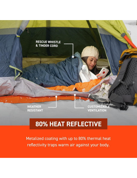 Bivvy Térmico S.O.L. con Silbato de Rescate - Manta de Emergencia