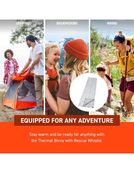Bivvy Térmico S.O.L. con Silbato de Rescate - Manta de Emergencia