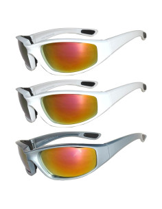 Paquete de 3 Gafas de Motocicleta Acolchadas UV400