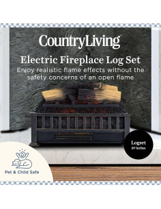Conjunto de Registros de Chimenea Eléctrica Country Living 50.8 cm 2