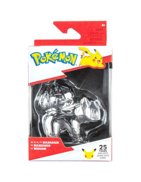 Figura Bulbasaur Plateado 25 Aniversario Jazwares 11.4 cm