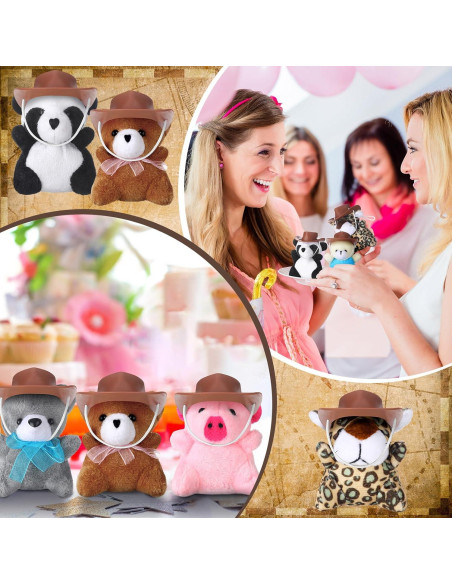 20 Mini Juguetes de Peluche Vaquero con Sombreros - Blueweenly