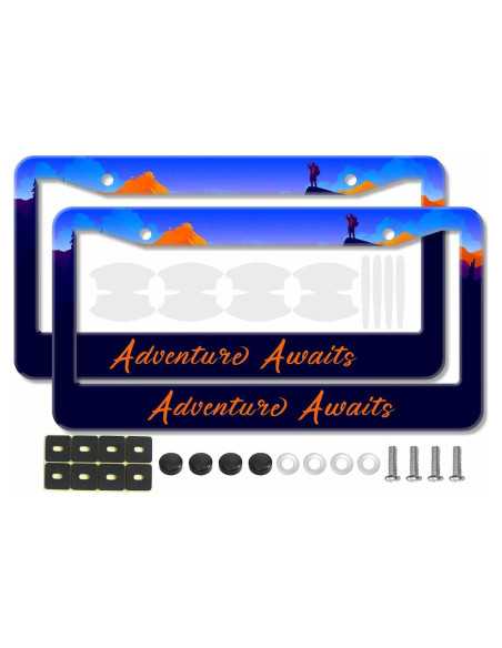 2 Marcos de Placa de Licencia Pirffii Aventura Azul Universales