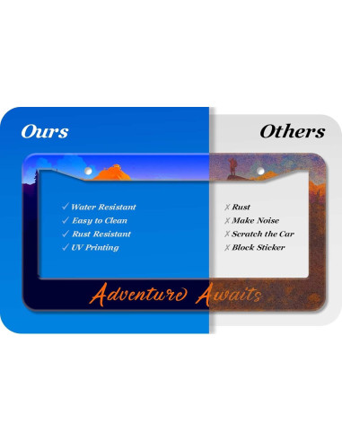 2 Marcos de Placa de Licencia Pirffii Aventura Azul Universales