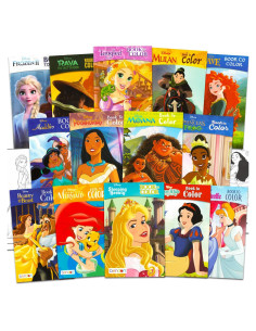 14 Mini Libros de Colorear Princesas Disney para Niñas 4-8 Años