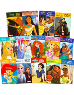 14 Mini Libros de Colorear Princesas Disney para Niñas 4-8 Años 2