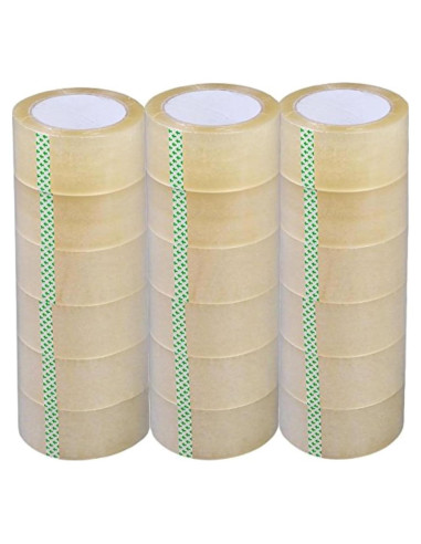 Cinta de Empaque Transparente PARTYSAVING 18 Rollos 54.86m