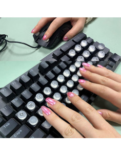 Pegatinas de Teclado YLOIJO con Caracteres Numéricos 64 Pcs 2