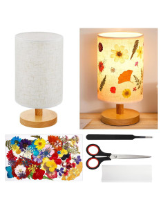 Lámpara de Mesa Vintage Hortsun con Flores Prensadas 21.3x15.2cm