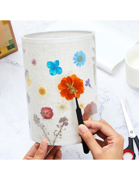 Lámpara de Mesa Vintage Hortsun con Flores Prensadas 21.3x15.2cm