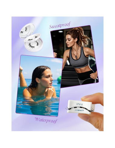 Pestañas Magnéticas LZM 2 Pares Reutilizables Impermeables