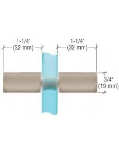 Perilla de Ducha Cilindro CRL Níquel Cepillado 19mm con Manga 2