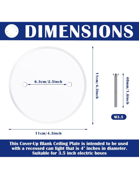 Cubierta Plana de Plástico Shimeyao 11 cm - 26 Piezas