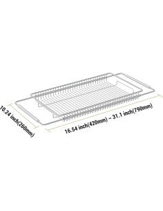 Escurridor de Platos Extensible TABABAO Acero Inoxidable 304 2